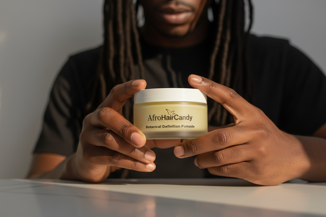 AfroHairCandy natural styling pomade for protective styles locs curls and coils