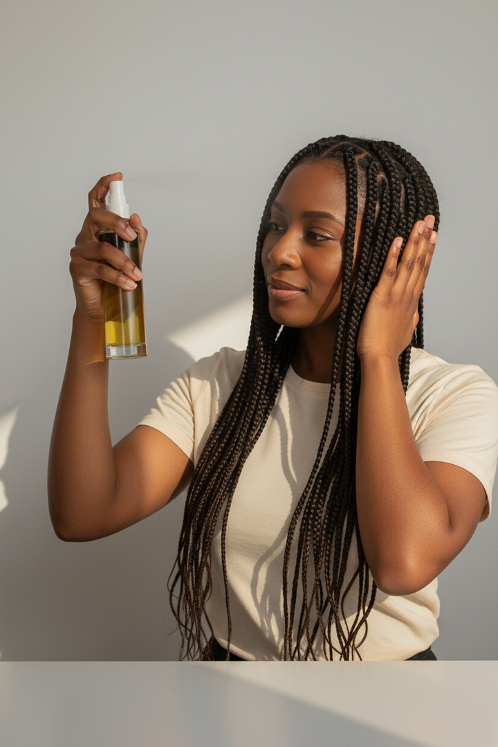AfroHairCandy Caribbean Braid Mist for moisturising natural hair while in protective styles
