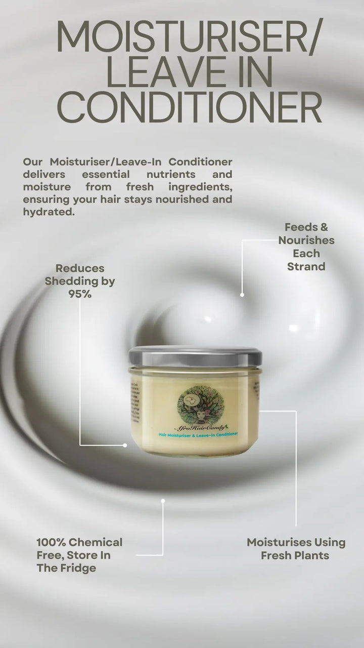 Botanical leave-in conditioner for dry frizzy and damaged natural hair